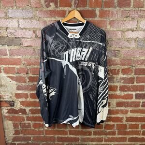 O'Neal MX Jersey Mens Large Black Moto Motocross Long Sleeve Mesh Racing